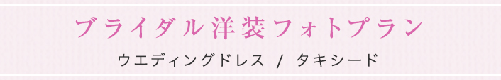 ブライダル洋装フォトプラン ウエディングドレス／タキシード
