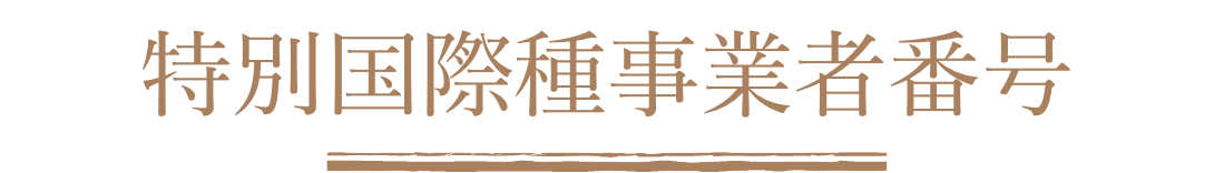 特別国際種事業者番号