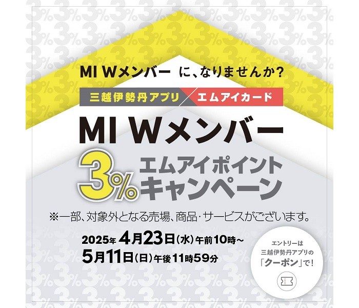 MI Wメンバー 3％エムアイポイントキャンペーン